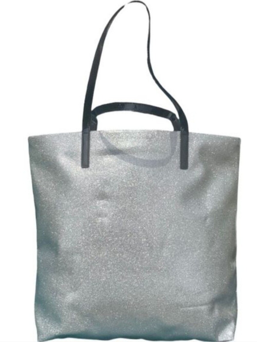 Kate Spade NY Silver Glitter "Live Colorfully" Shopper Tote EUC - Picture 2 of 6